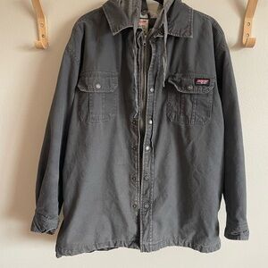 Dickies Hooded Work Jacket Insulated Gray XL Quilted Lined Coat